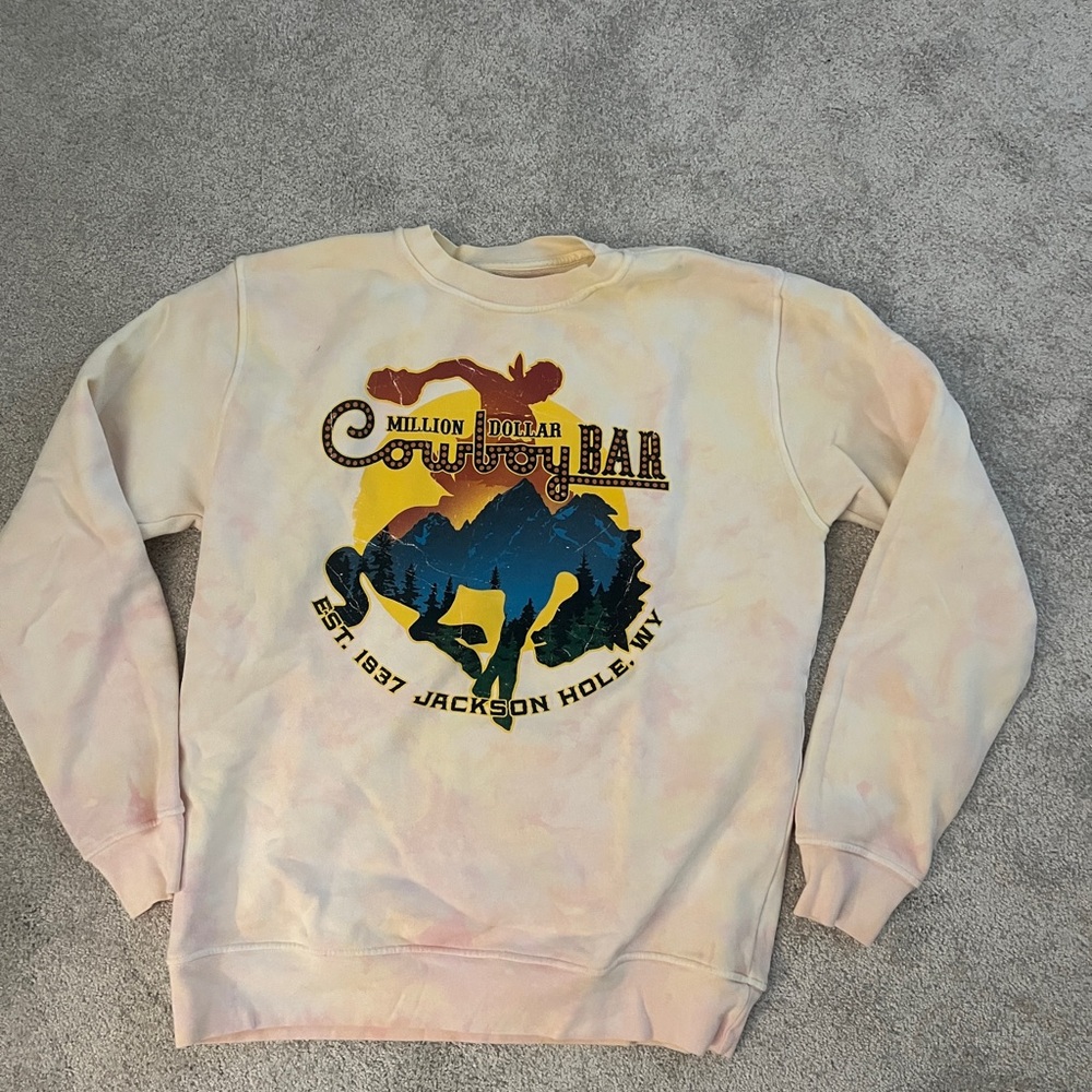 Million Dollar Cowboy Bar Jackson Hole Tie-Dye Crewneck Sweatshirt